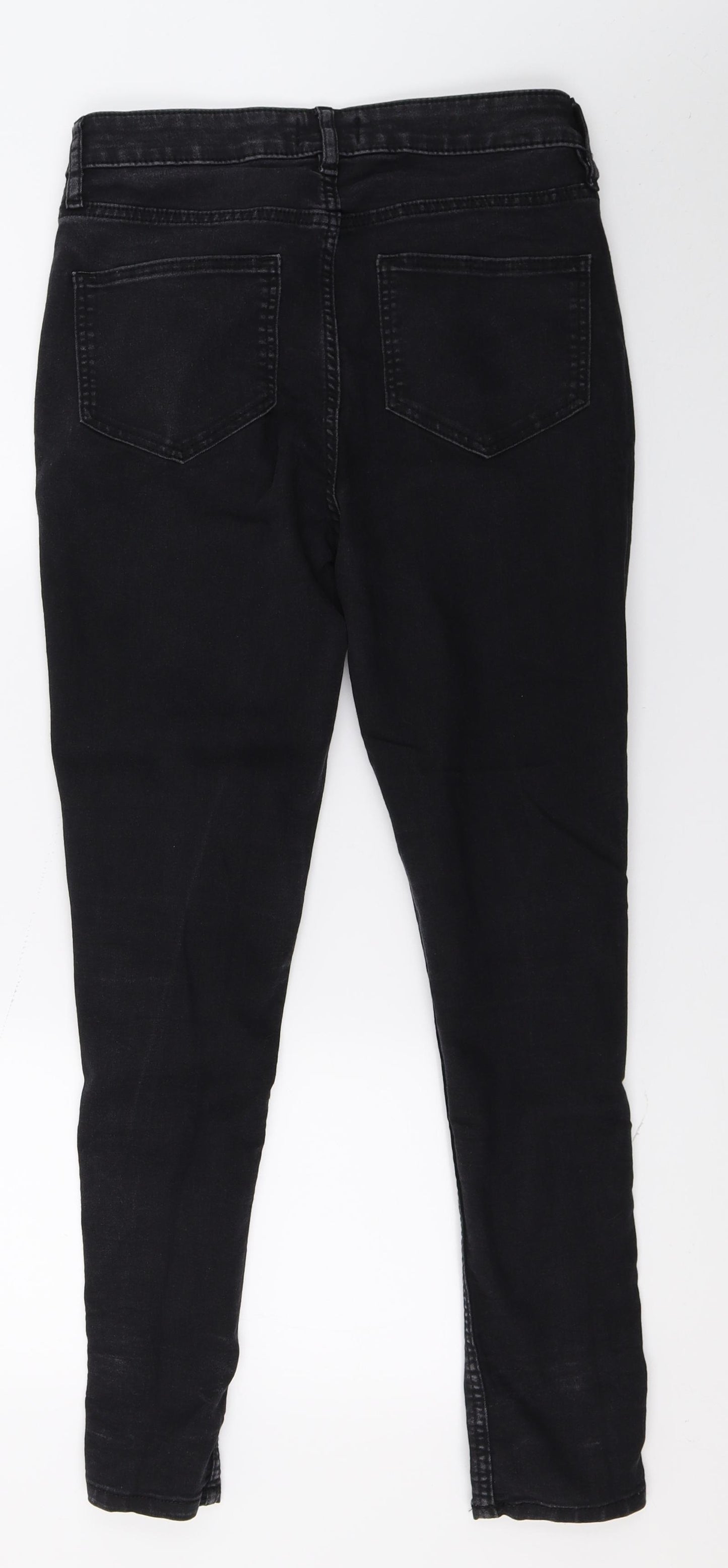F&F Womens Grey  Denim Skinny Jeans Size 10 L29 in - Lace up detail