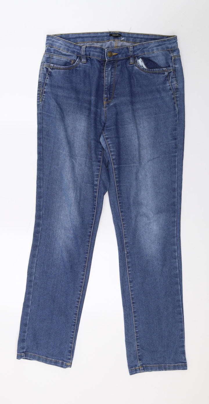 Lwie Womens Blue Denim Straight Jeans Size 10 L30 in