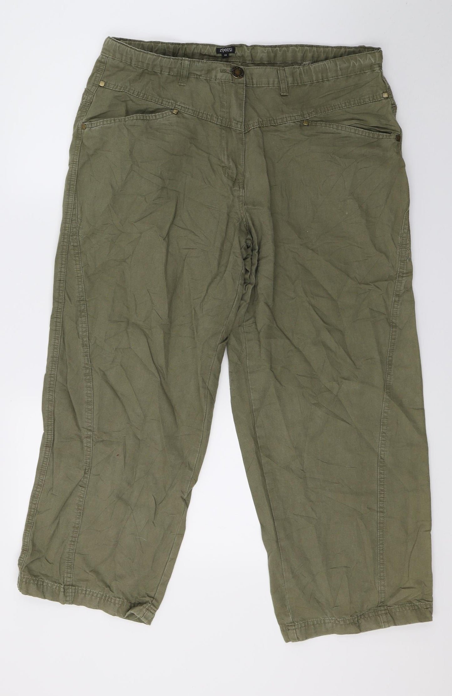 Zhenzi Womens Green   Trousers  Size 16 L25 in