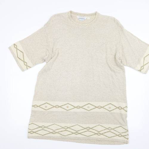 Sensations Womens Beige  Knit Pullover Jumper Size L