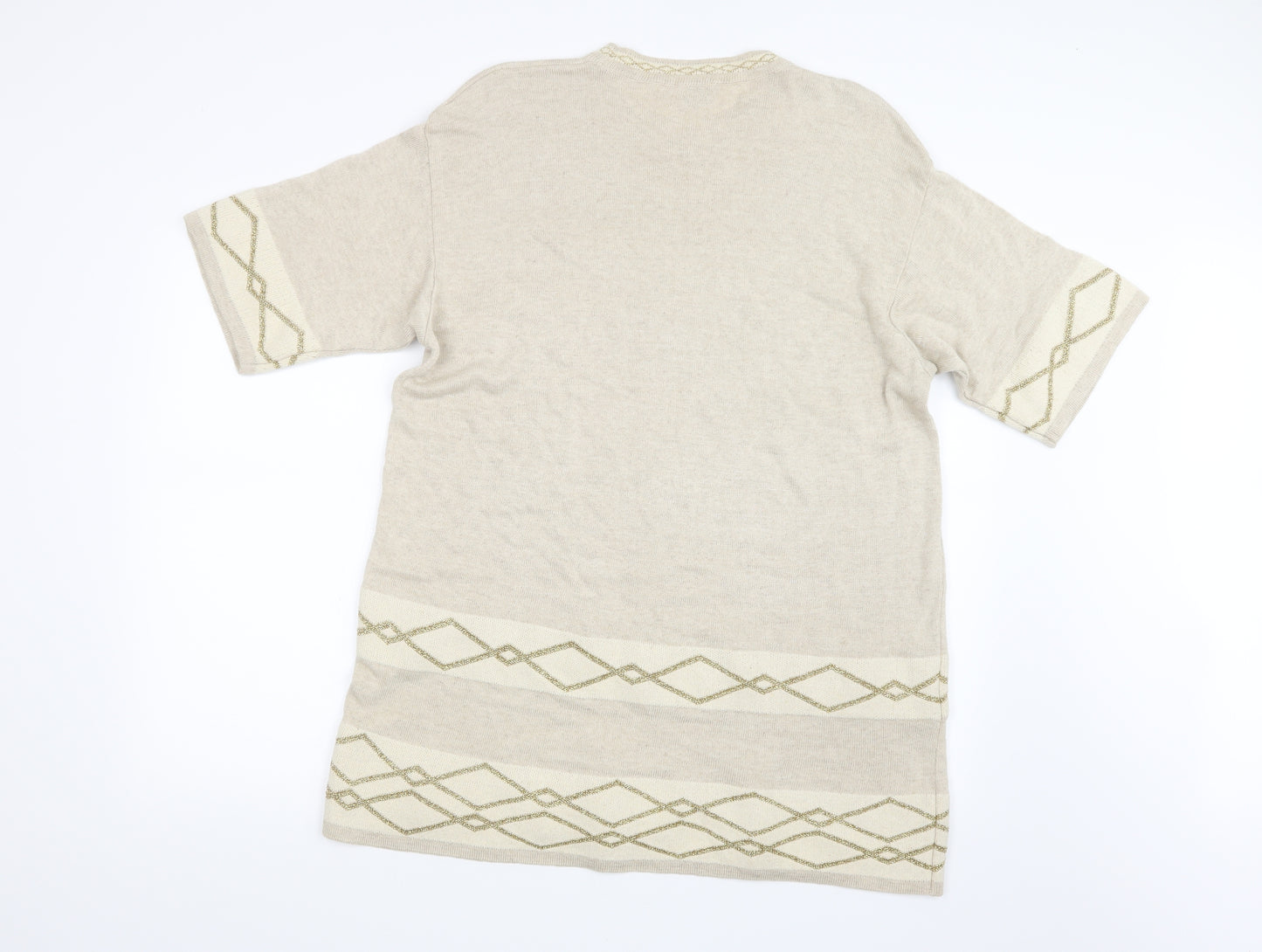 Sensations Womens Beige  Knit Pullover Jumper Size L