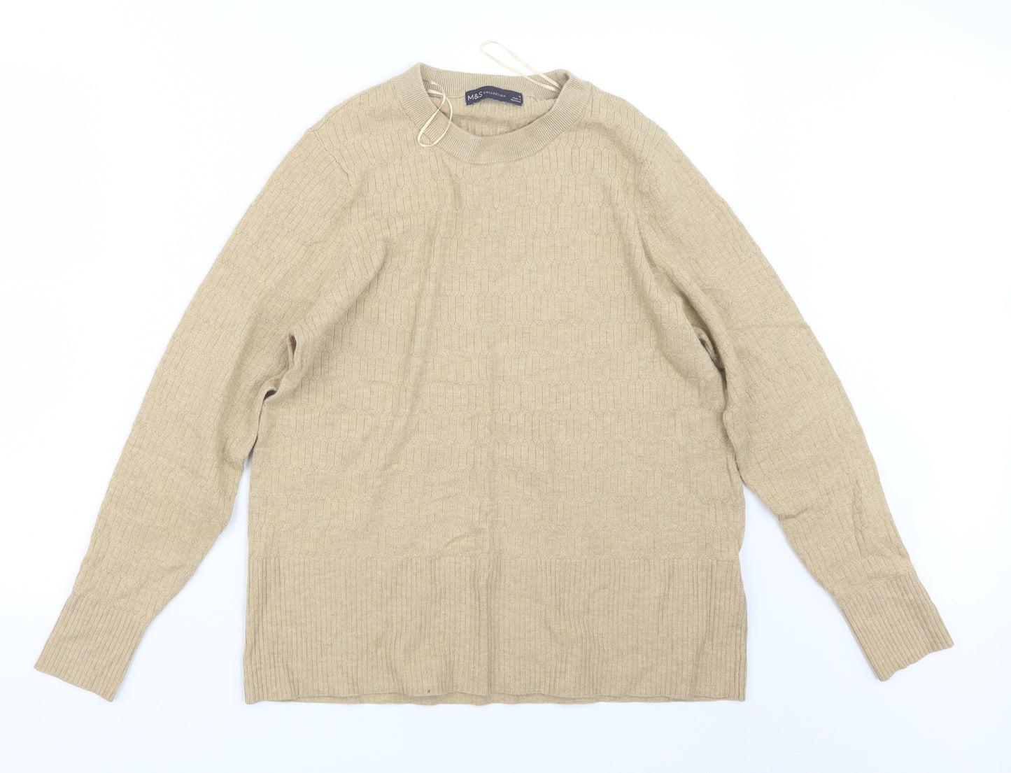 Marks and Spencer Womens Beige  Knit Pullover Jumper Size 18