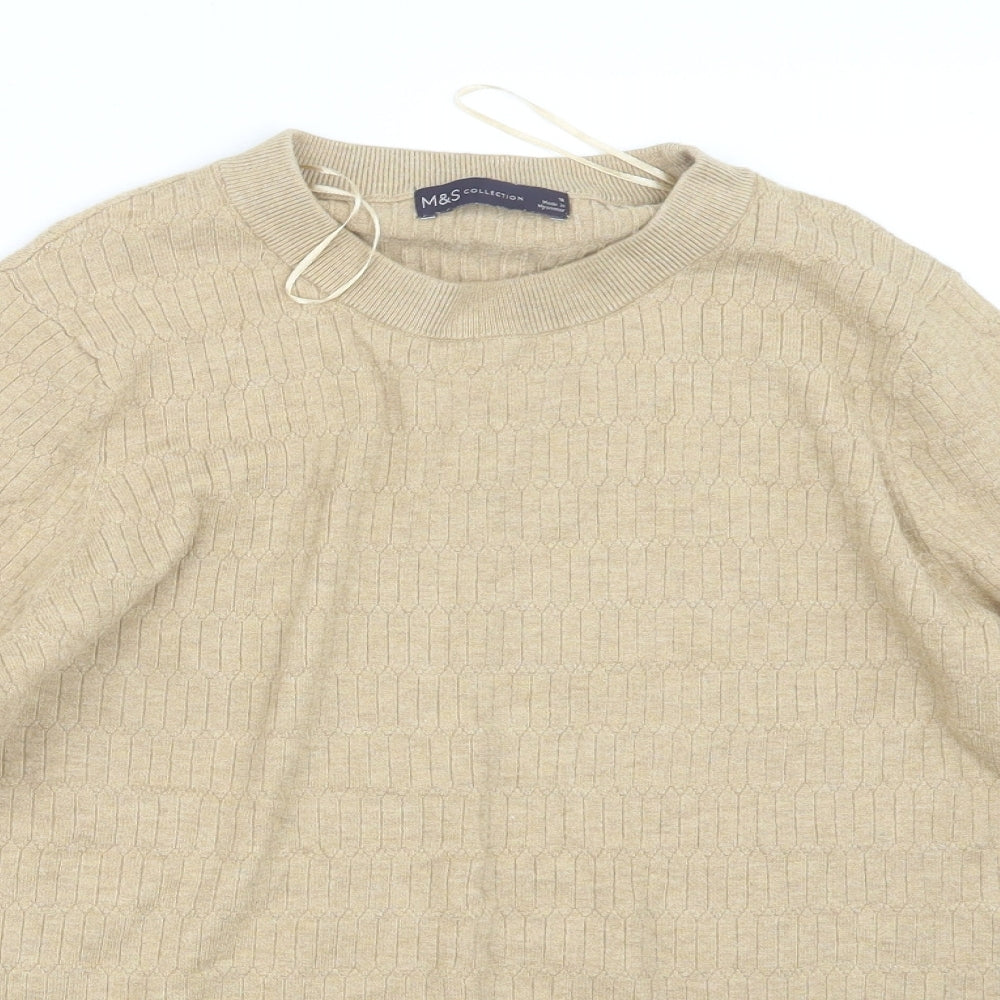 Marks and Spencer Womens Beige  Knit Pullover Jumper Size 18
