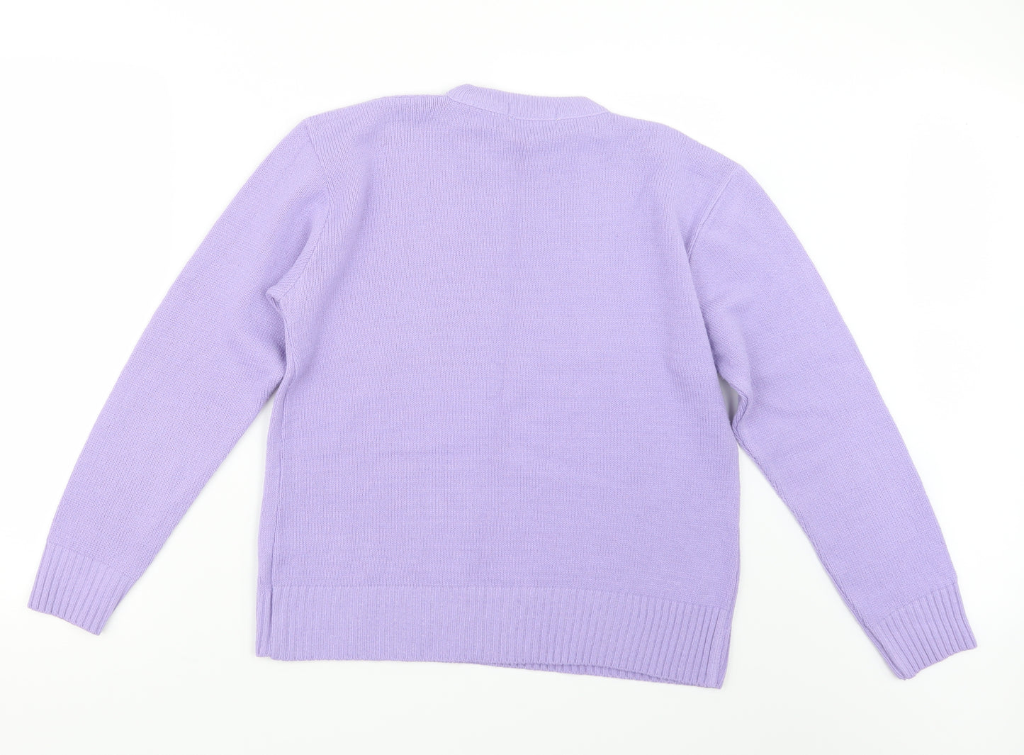 Pure & Natural Womens Purple  Knit Pullover Jumper Size M