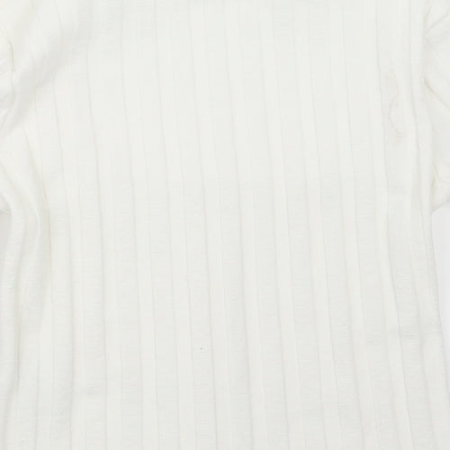 Stradivarius Womens White   Cropped T-Shirt Size L