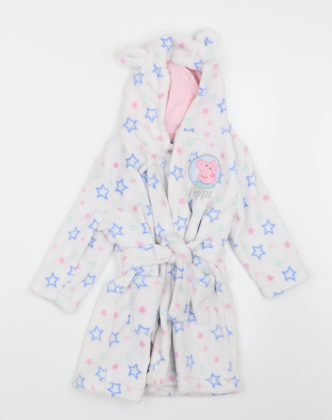 George Girls White Geometric  Babydoll Gown Size 18-24 Months  - Peppa Pig