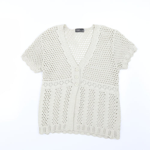 Pyari Womens Beige  Knit Cardigan Jumper Size S