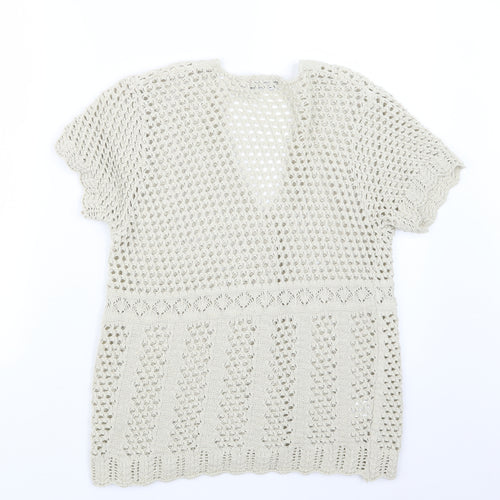 Pyari Womens Beige  Knit Cardigan Jumper Size S