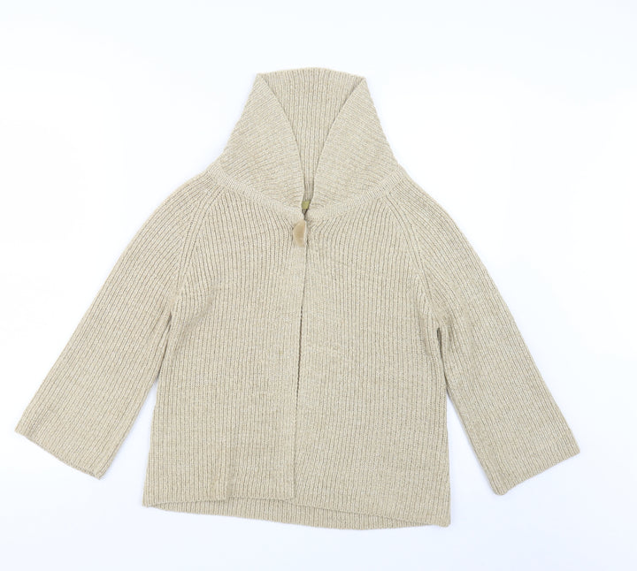 TU Womens Beige  Knit Cardigan Jumper Size 14