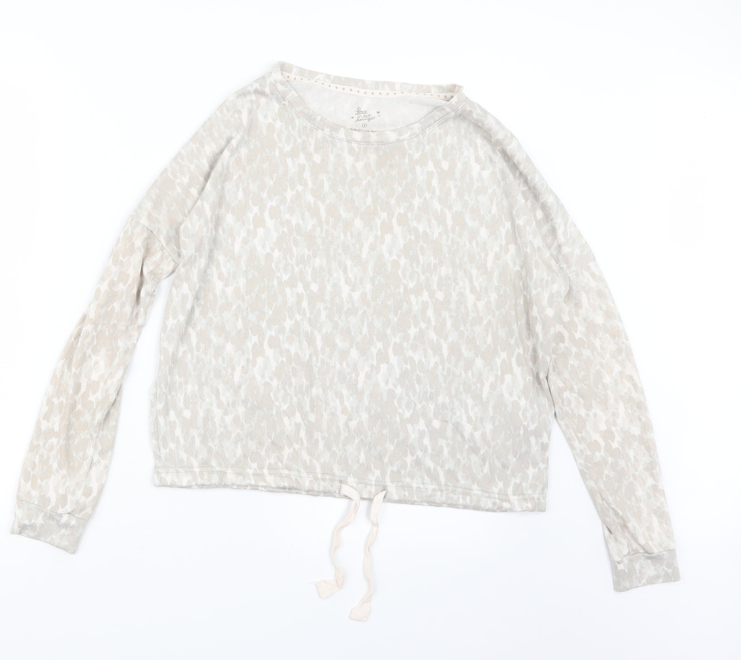 Love to Lounge Womens Beige Geometric  Pullover Jumper Size 10