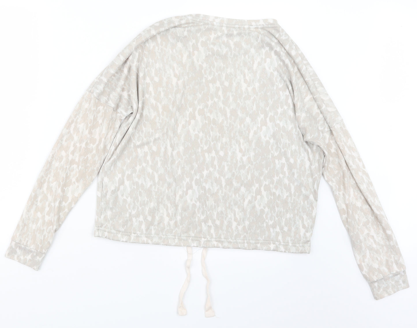 Love to Lounge Womens Beige Geometric  Pullover Jumper Size 10