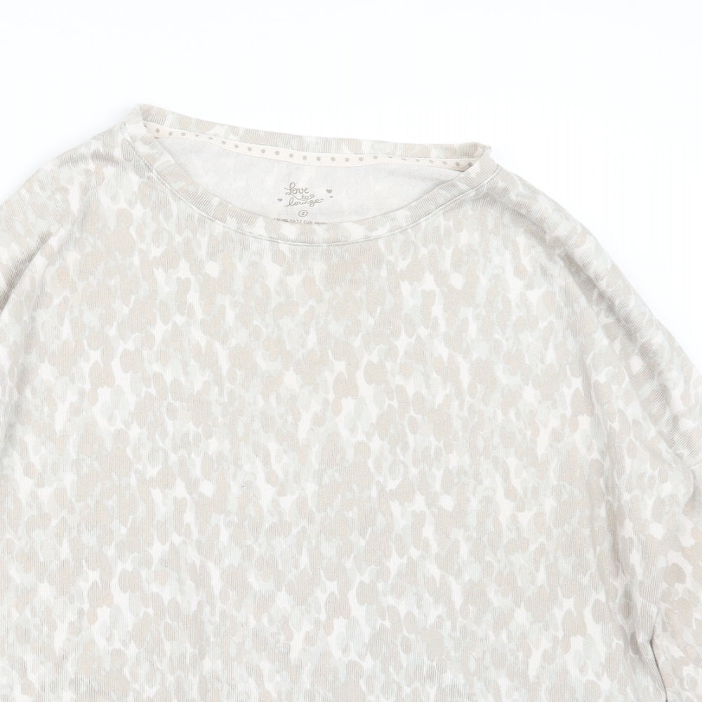 Love to Lounge Womens Beige Geometric  Pullover Jumper Size 10