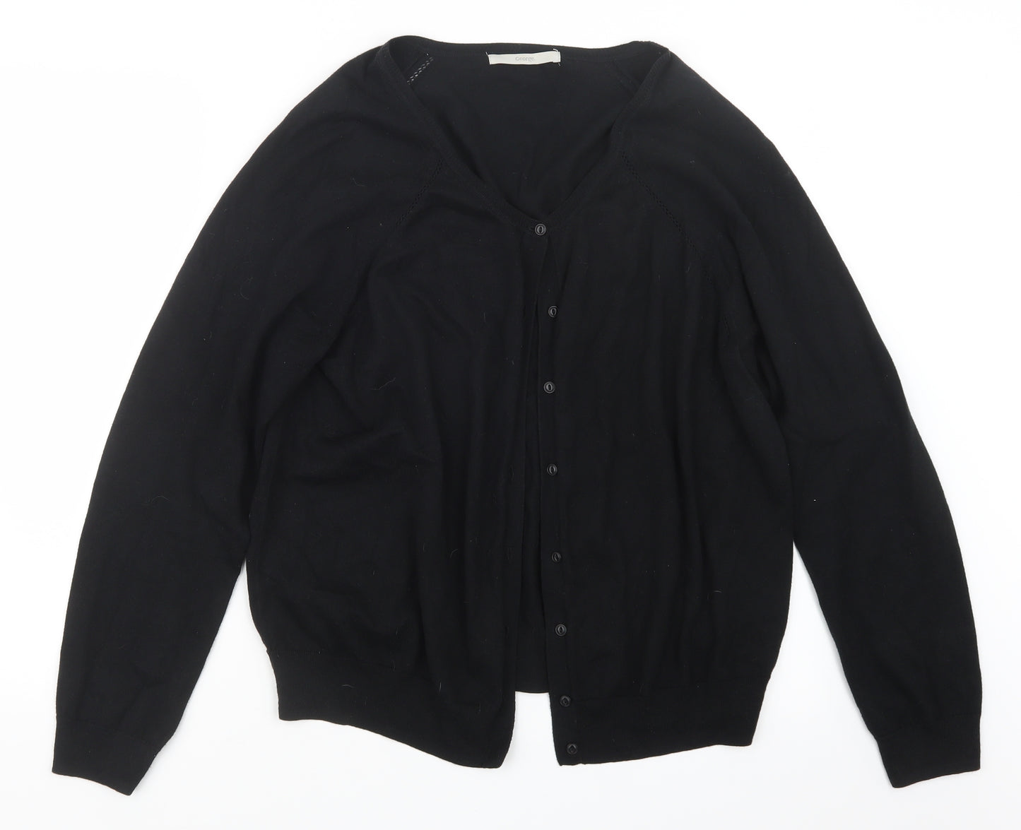George Womens Black  Knit Cardigan Jumper Size 20