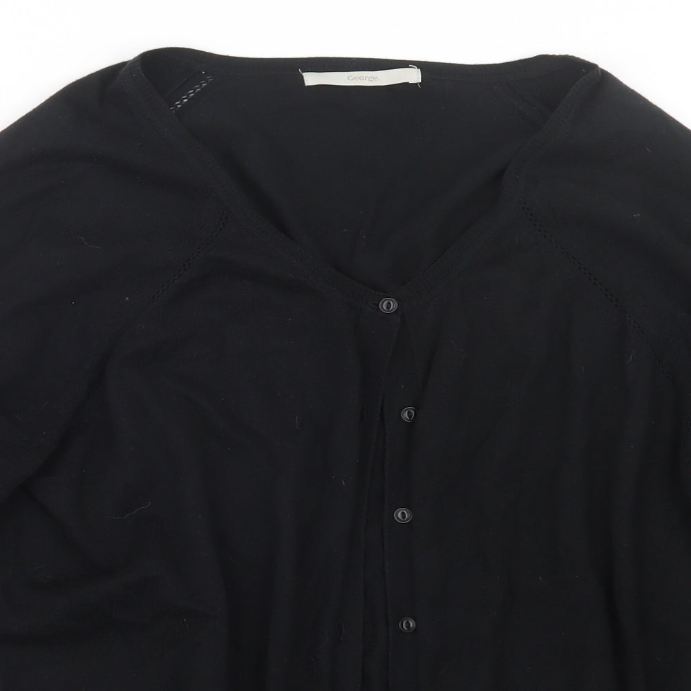 George Womens Black  Knit Cardigan Jumper Size 20