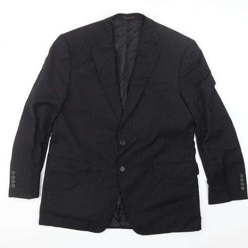 Marks and Spencer Mens Black Striped  Jacket Suit Jacket Size 40