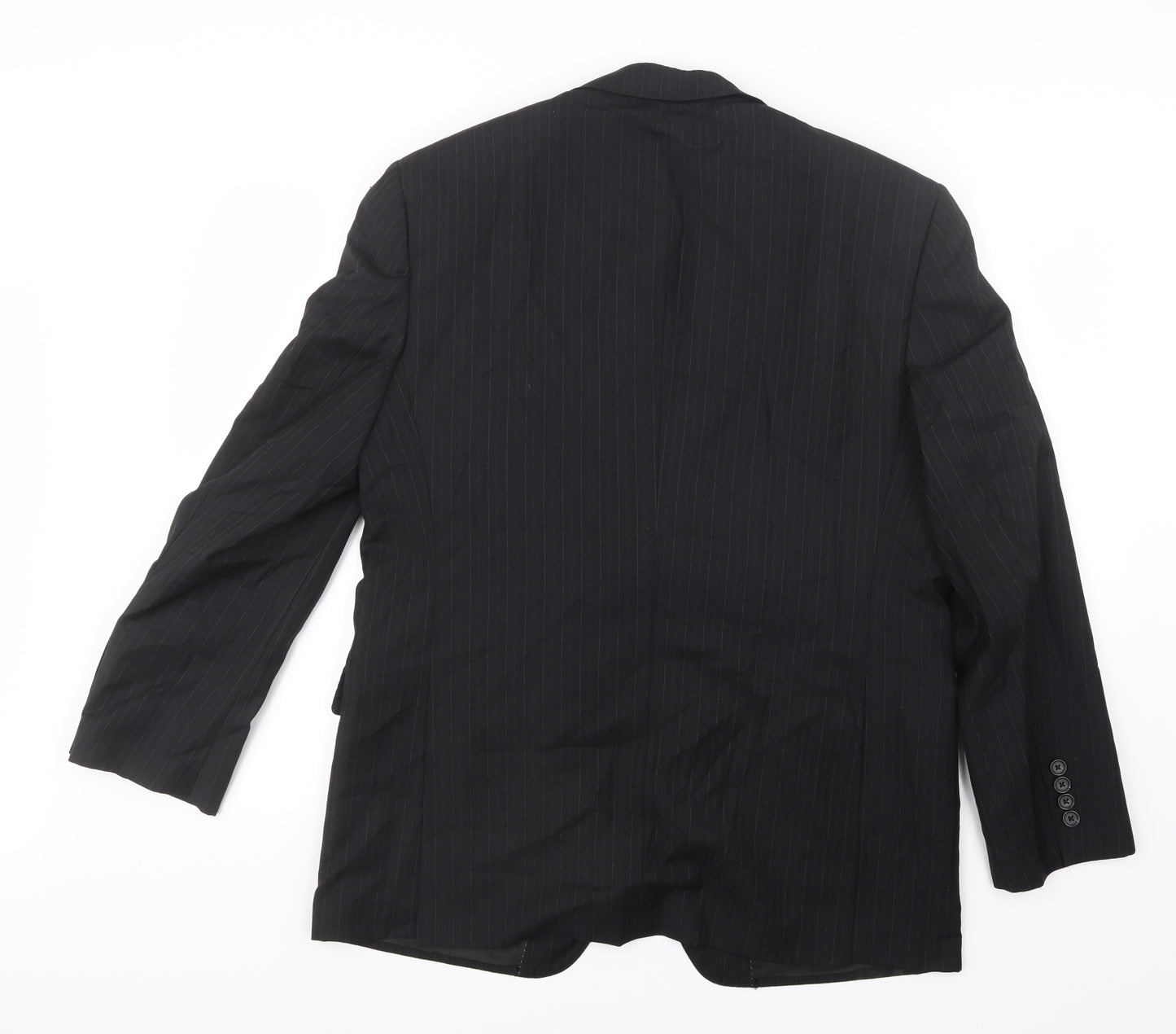 Marks and Spencer Mens Black Striped  Jacket Suit Jacket Size 40
