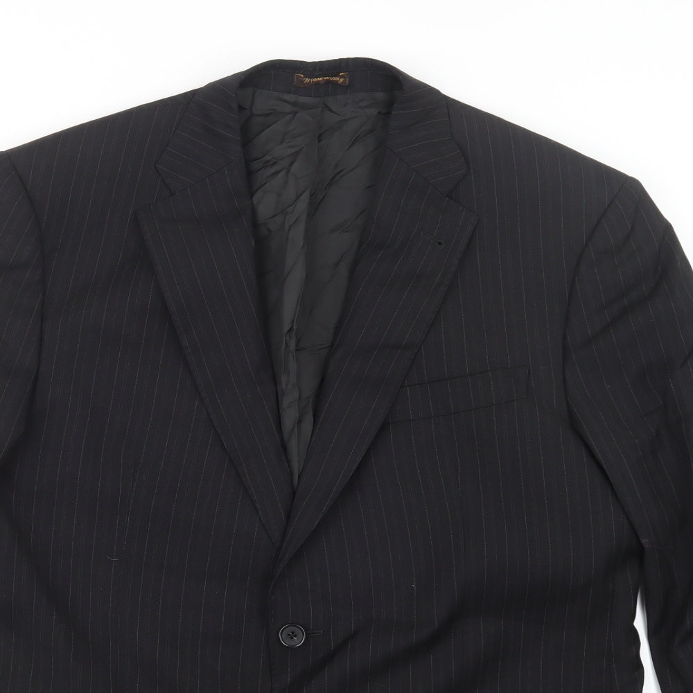 Marks and Spencer Mens Black Striped  Jacket Suit Jacket Size 40