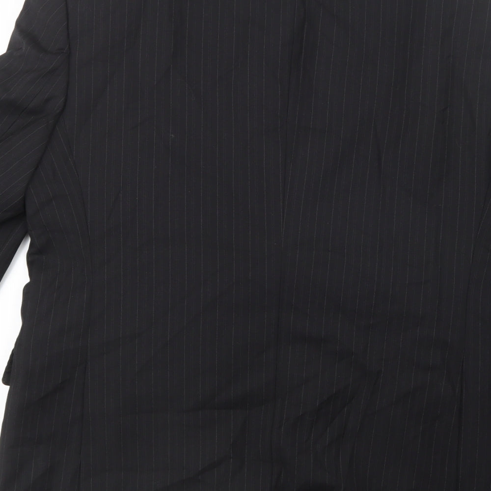 Marks and Spencer Mens Black Striped  Jacket Suit Jacket Size 40