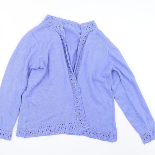 BM Womens Purple  Knit Cardigan Jumper Size M