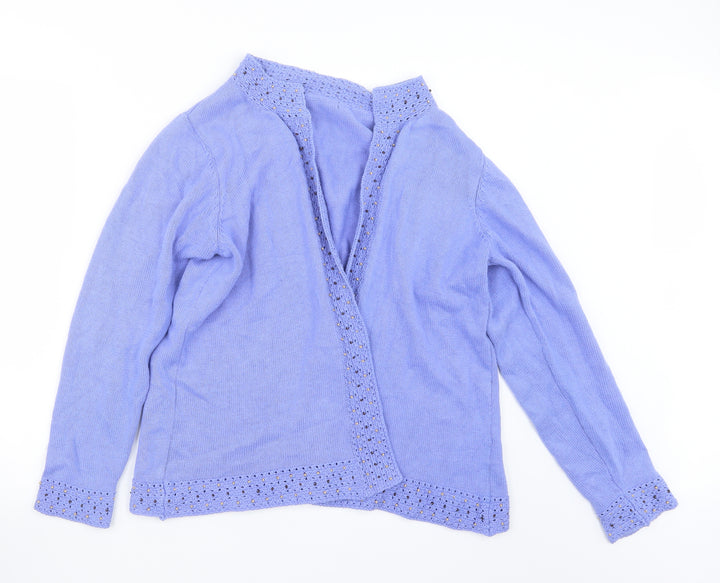 BM Womens Purple  Knit Cardigan Jumper Size M