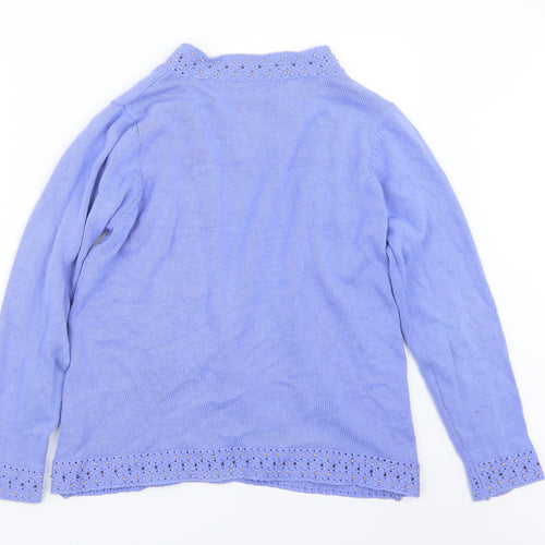 BM Womens Purple  Knit Cardigan Jumper Size M
