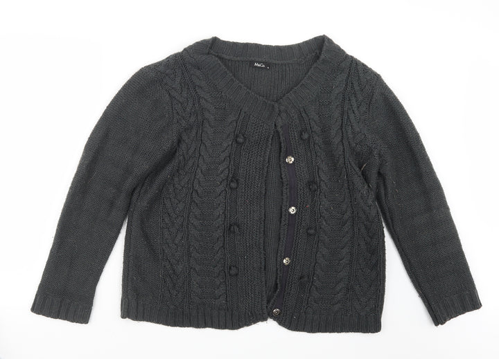 M&Co Womens Grey Knit Cardigan Jumper Size XL