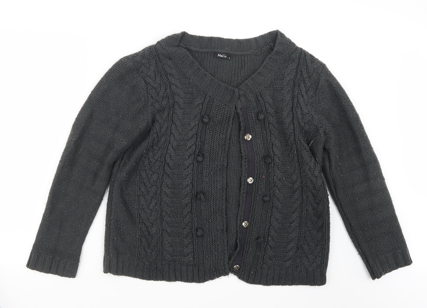 M&Co Womens Grey  Knit Cardigan Jumper Size XL