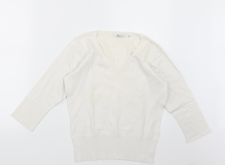 M&Co Womens Ivory Knit Pullover Jumper Size M