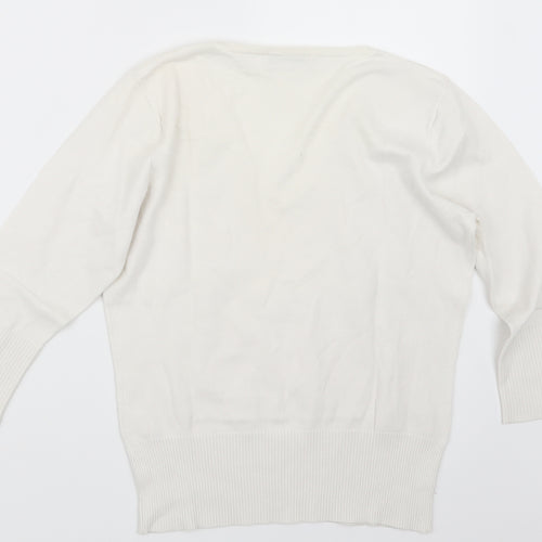 M&Co Womens Ivory  Knit Pullover Jumper Size M