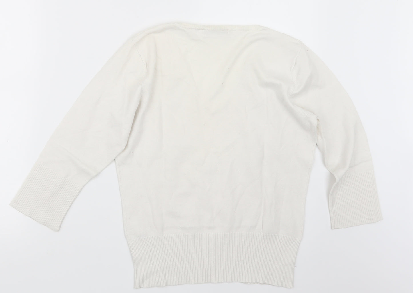 M&Co Womens Ivory  Knit Pullover Jumper Size M