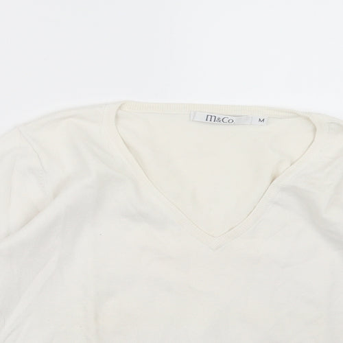 M&Co Womens Ivory  Knit Pullover Jumper Size M