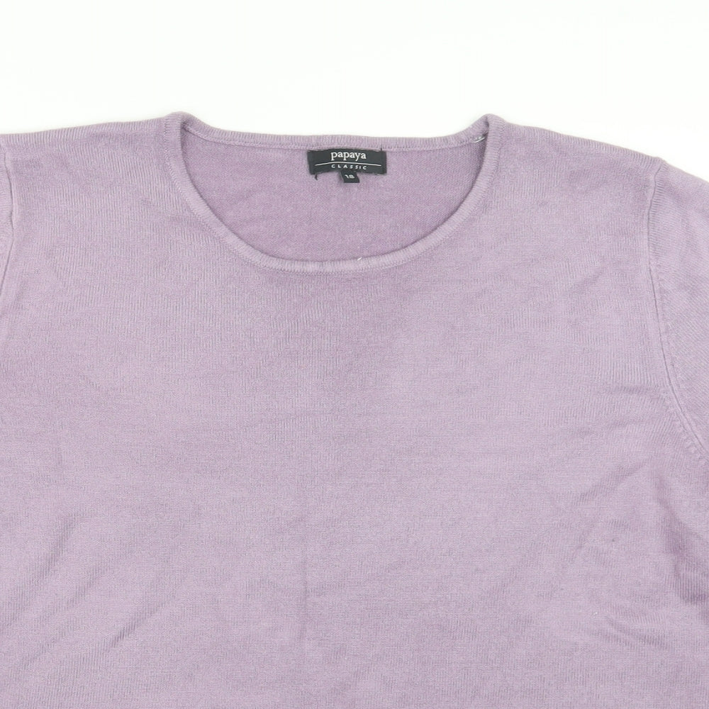 Papaya Womens Purple  Knit Pullover Jumper Size 18