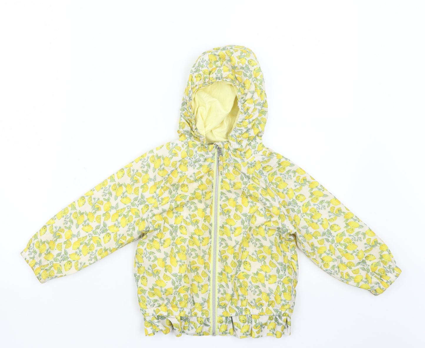NEXT Girls Yellow Geometric  Jacket Coat Size 18-24 Months  - Lemon Print