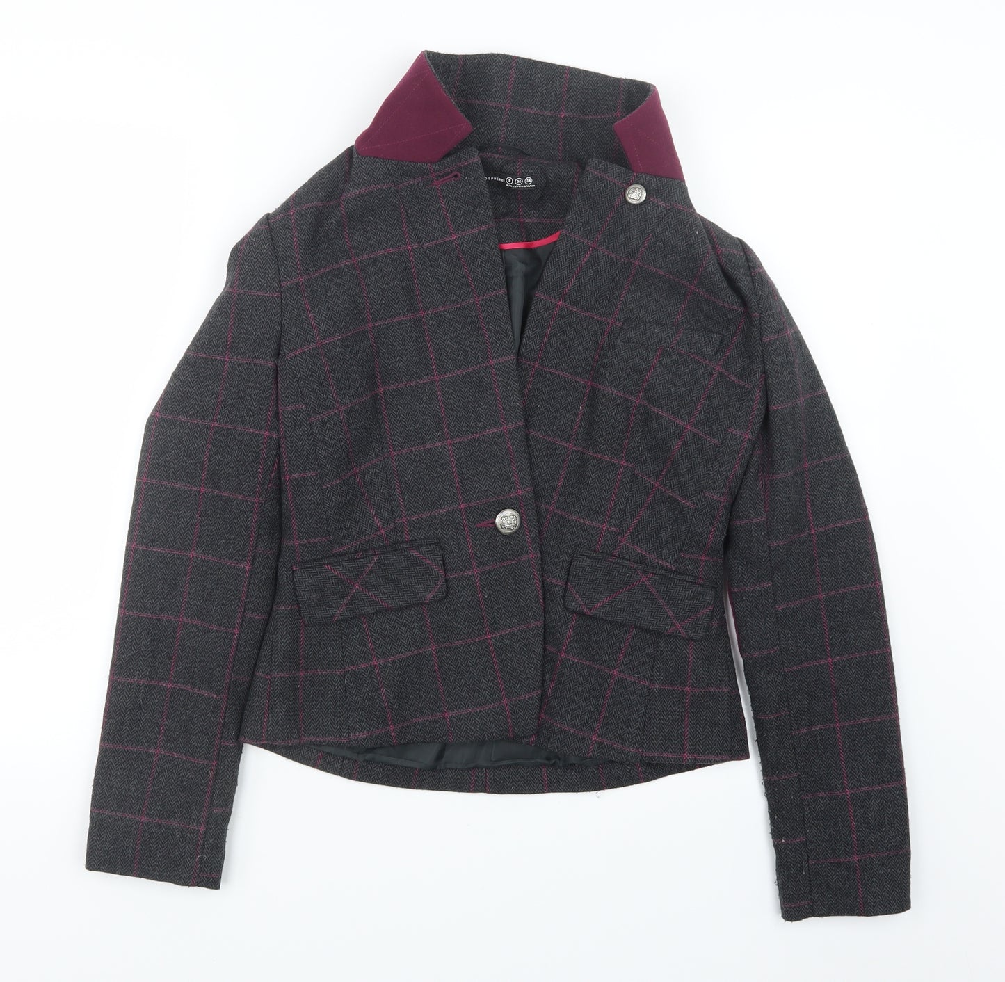 Atmosphere Womens Grey Check  Jacket  Size 8
