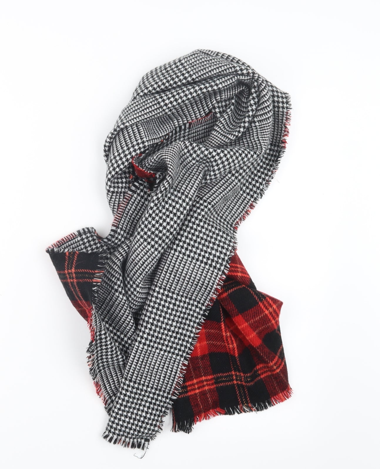 NEXT Womens Black Houndstooth Knit  Scarf