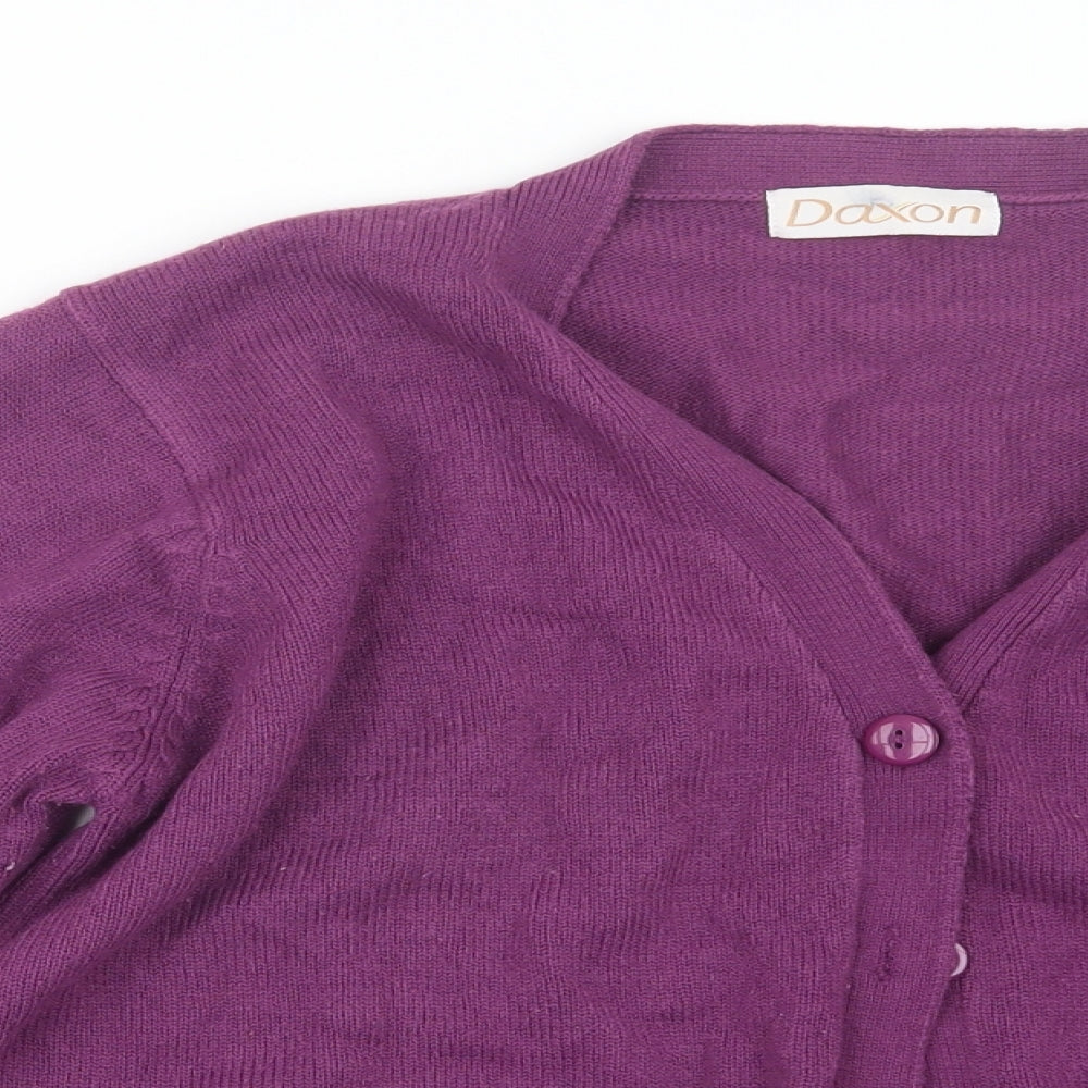 Daxon Womens Purple  Knit Cardigan Jumper Size 18