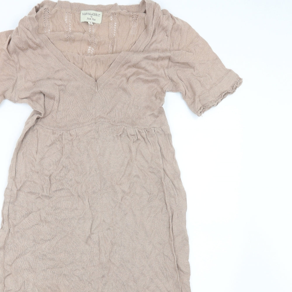 Noa Noa Womens Beige  Knit T-Shirt Dress  Size M