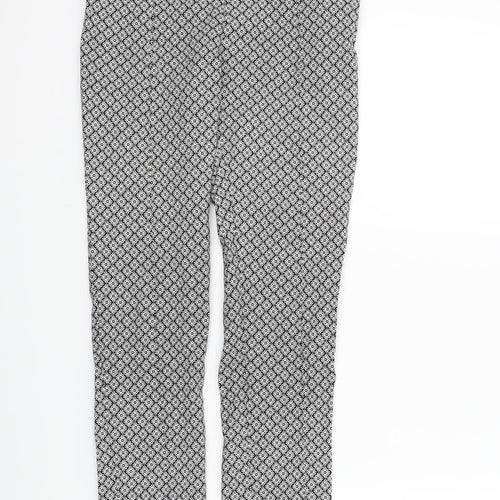 Primark Womens Black Geometric  Trousers  Size 8 L27 in