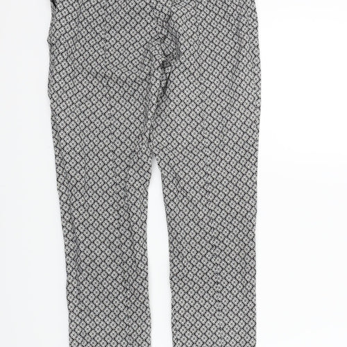 Primark Womens Black Geometric  Trousers  Size 8 L27 in