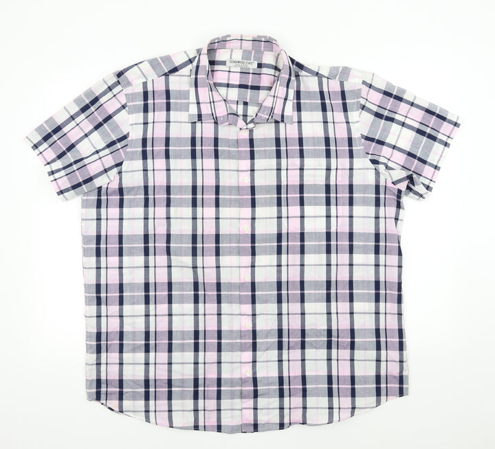 Ceader wood state Mens Orange Check   Button-Up Size 2XL
