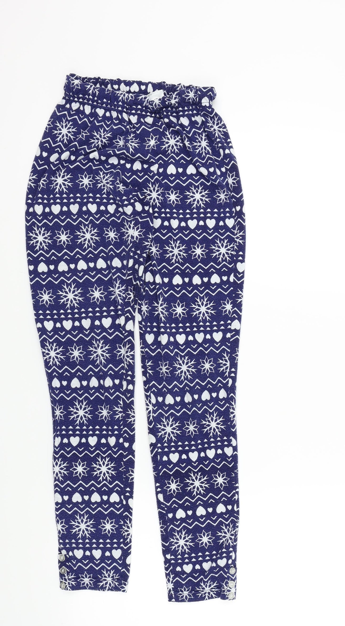 New Look Womens Blue Geometric  Top Lounge Pants Size 8
