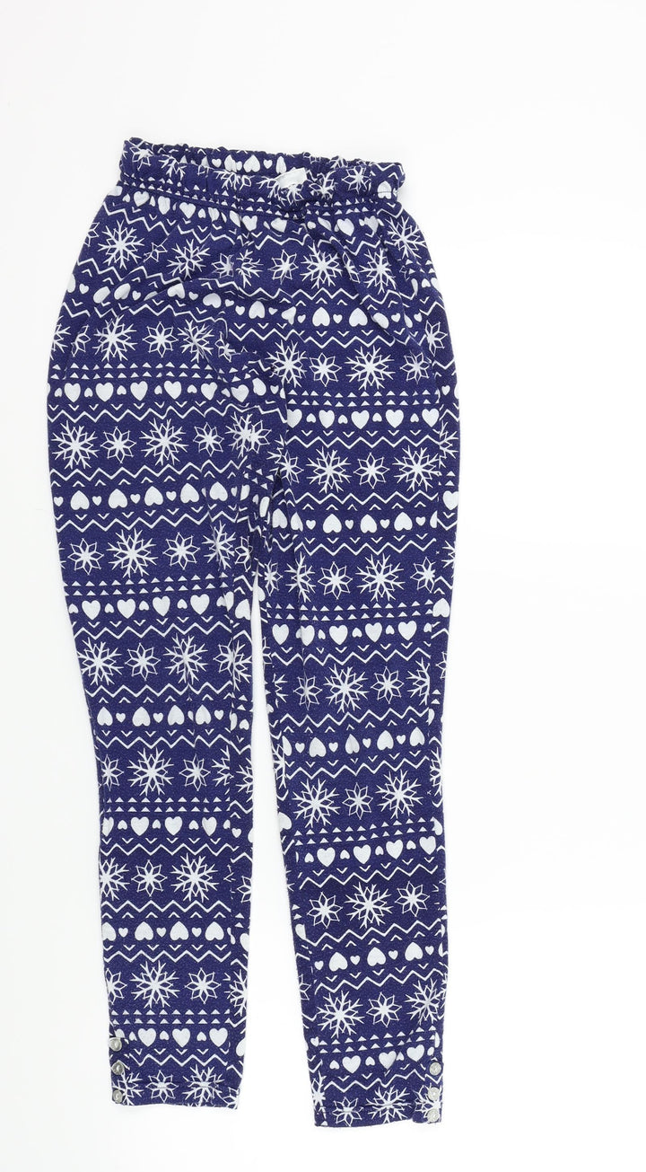 New Look Womens Blue Geometric Top Lounge Pants Size 8