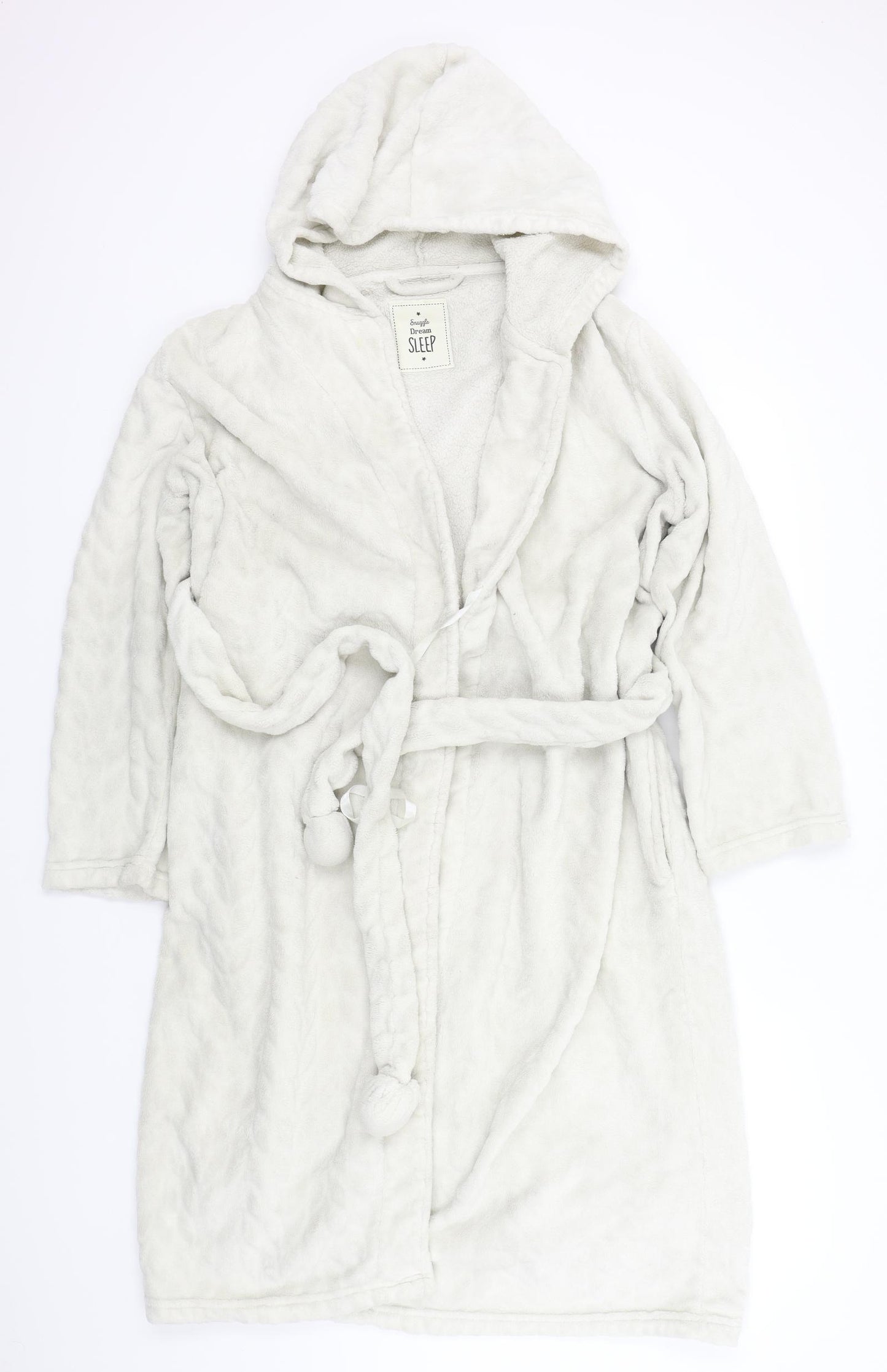 SNUGGLE DREAM SLEEP Womens Beige Solid  Top Robe Size M