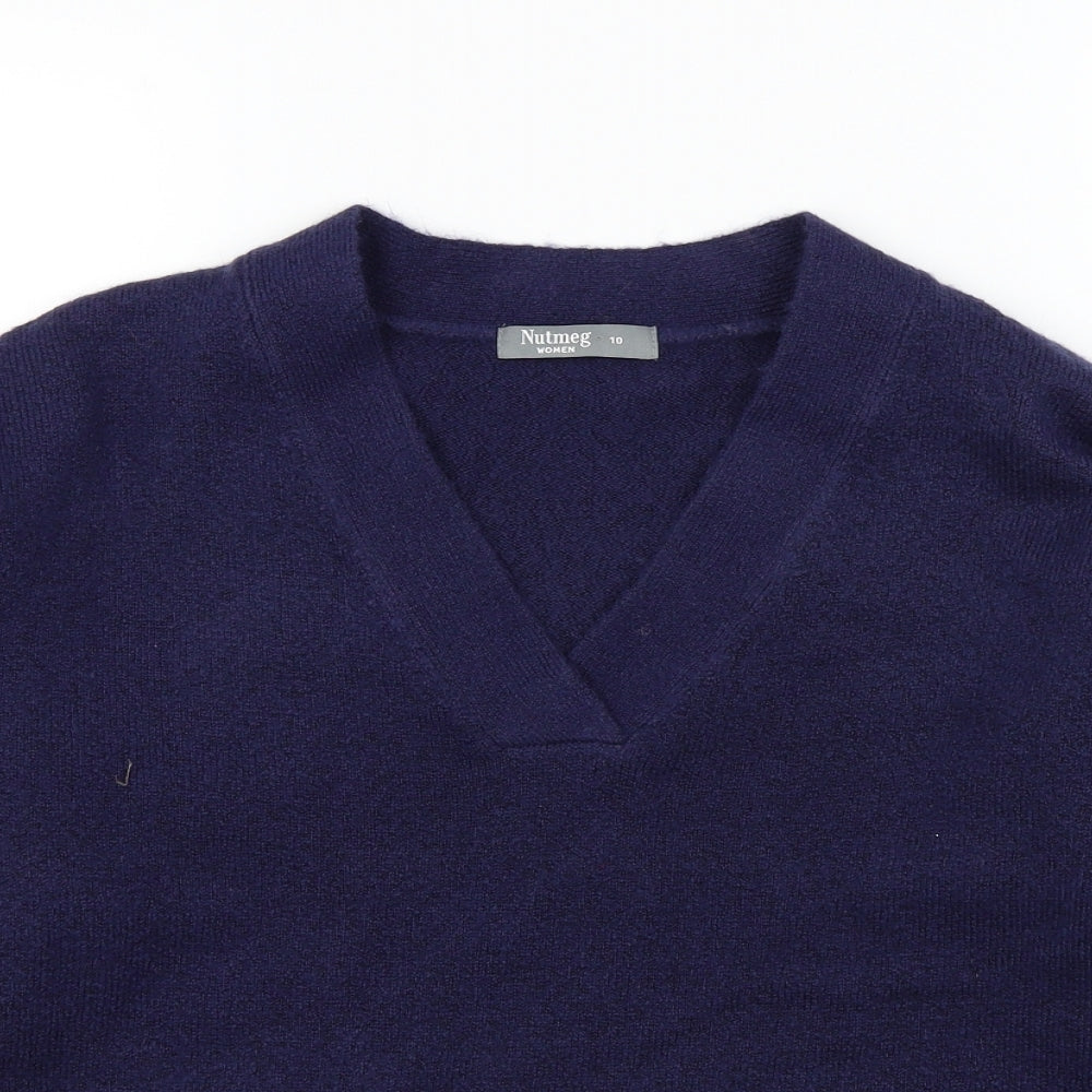 Nutmeg Womens Blue   Pullover Jumper Size 10