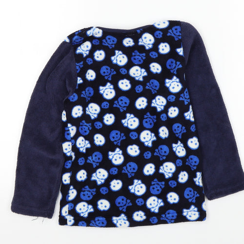 snooze time Boys Blue   Pullover Jumper Size 7-8 Years  - scull an cross bone