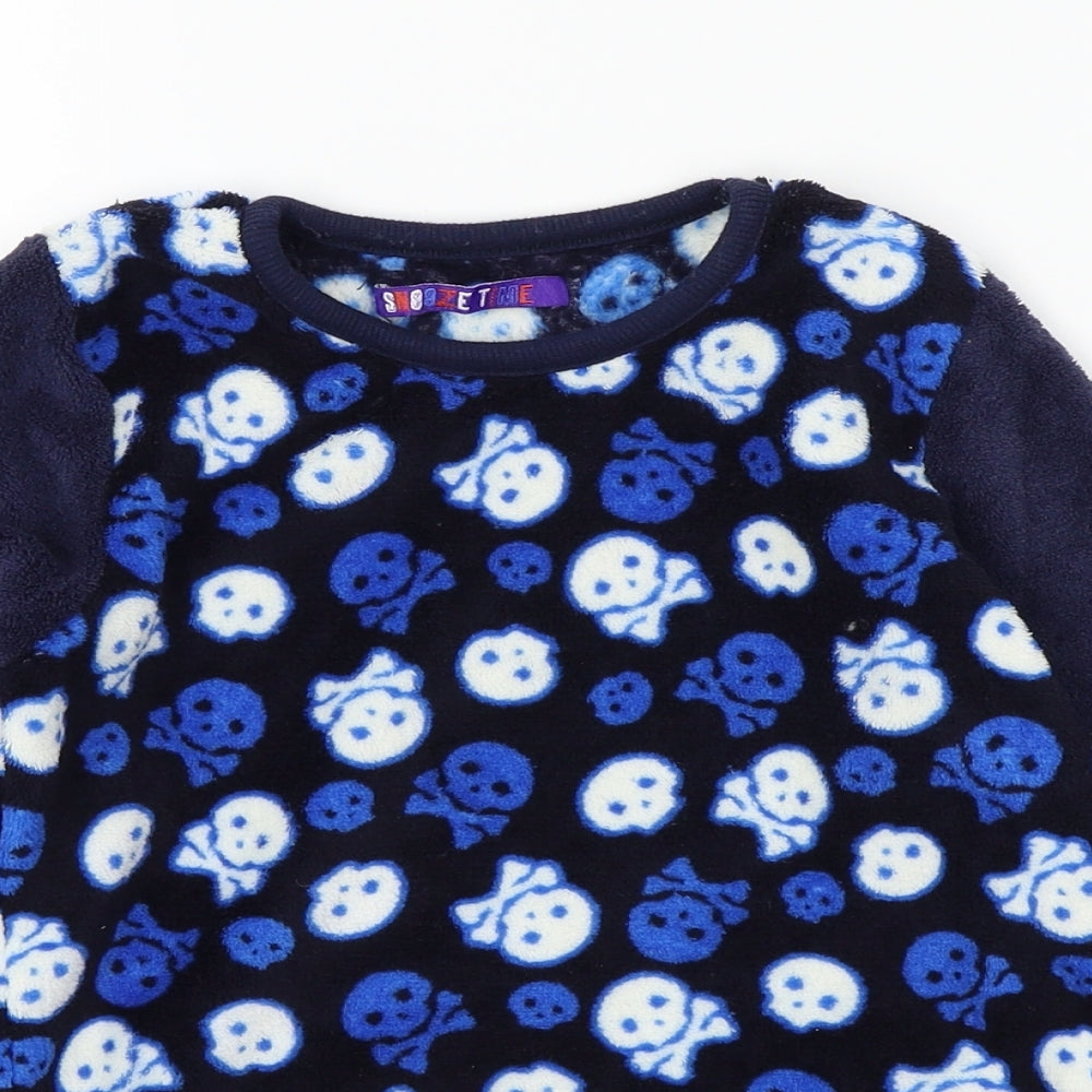 snooze time Boys Blue   Pullover Jumper Size 7-8 Years  - scull an cross bone