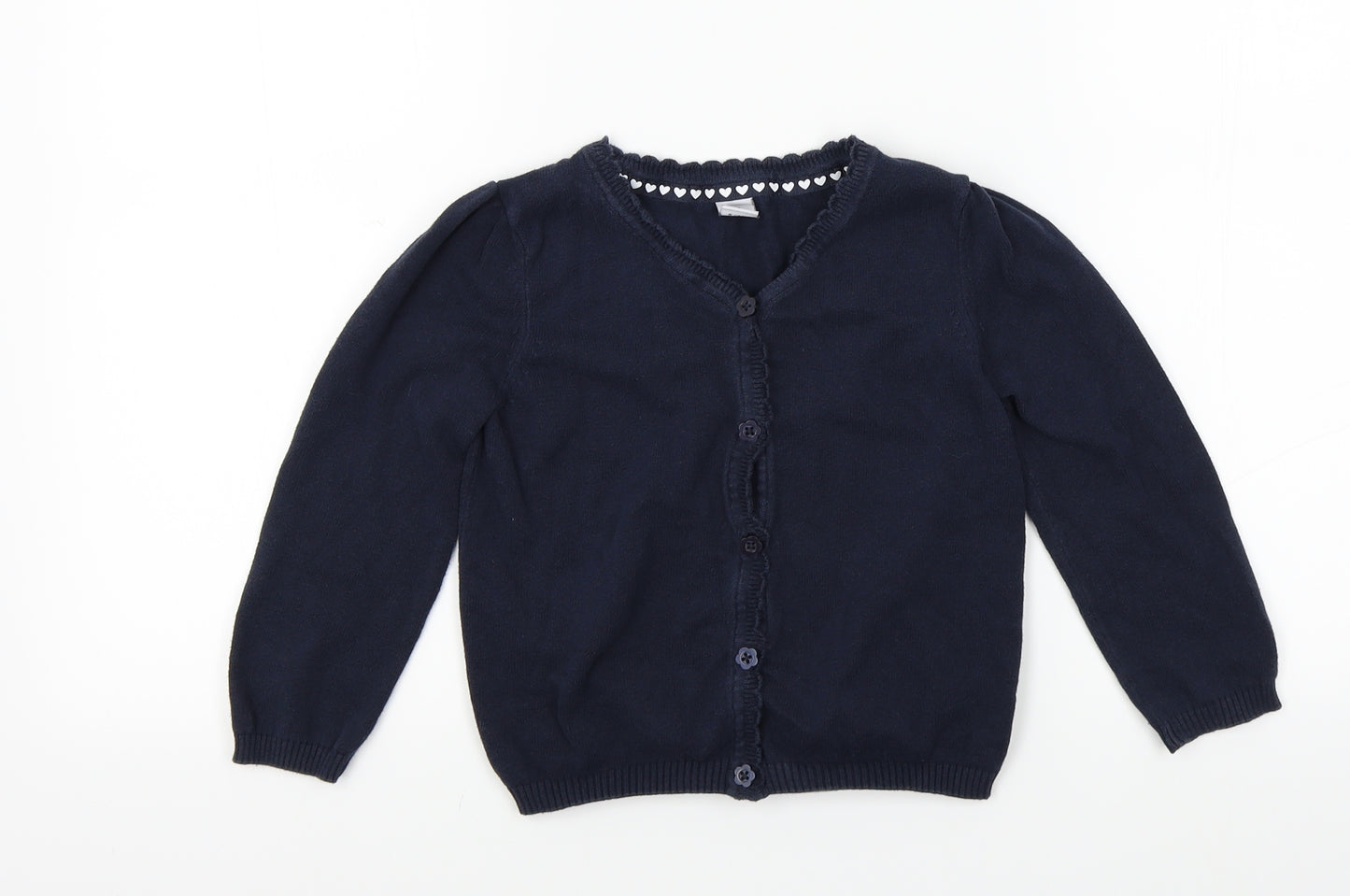 TU Girls Blue Colourblock  Cardigan Jumper Size 5 Years