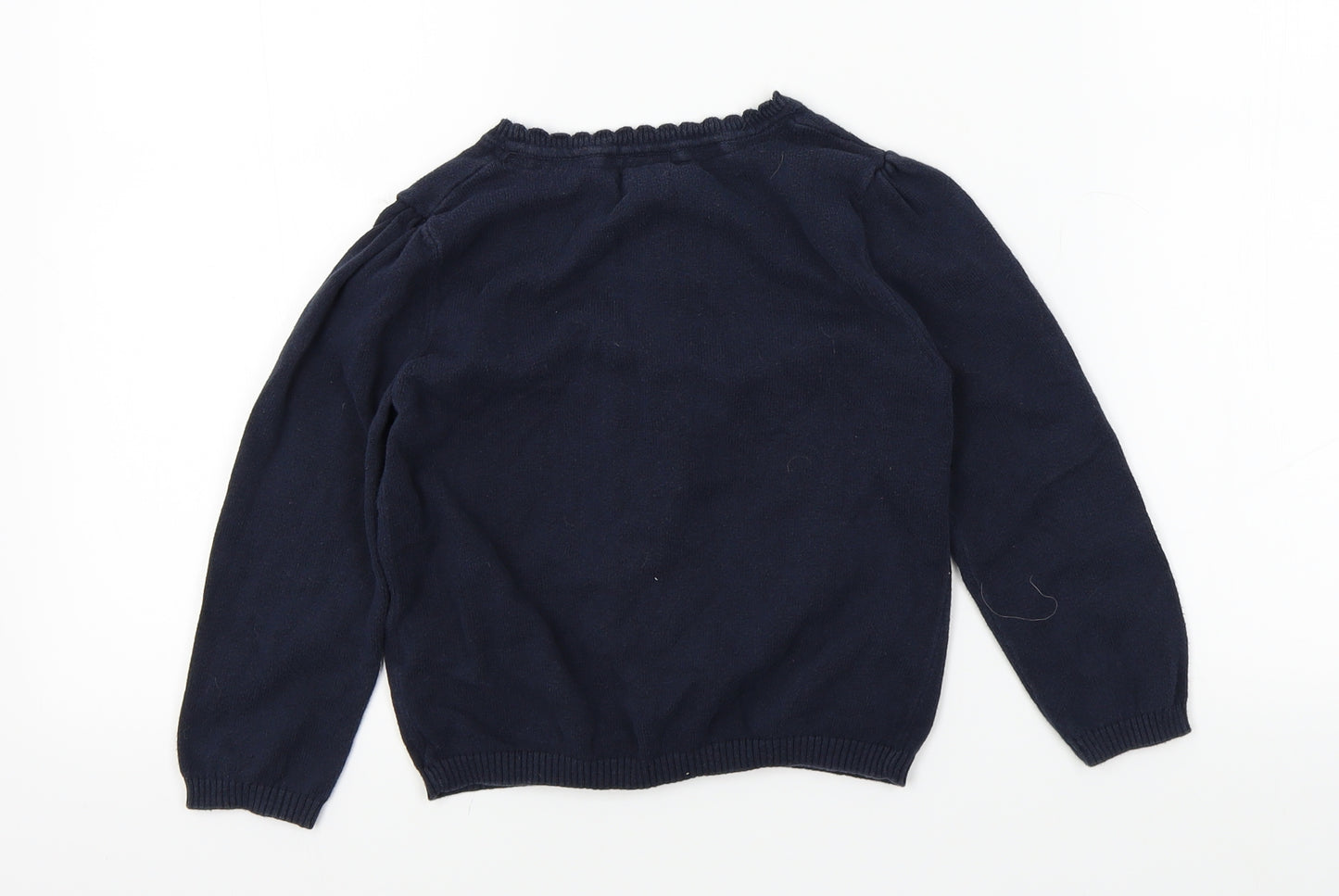 TU Girls Blue Colourblock  Cardigan Jumper Size 5 Years