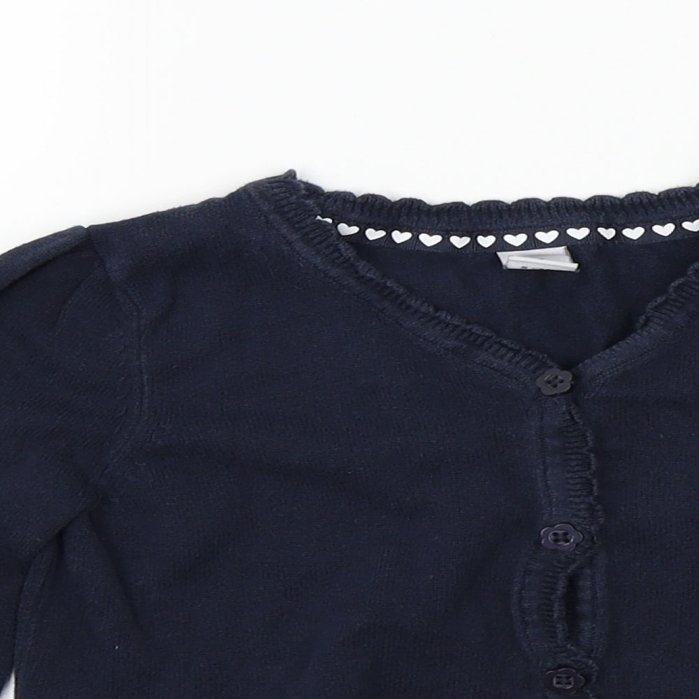 TU Girls Blue Colourblock  Cardigan Jumper Size 5 Years