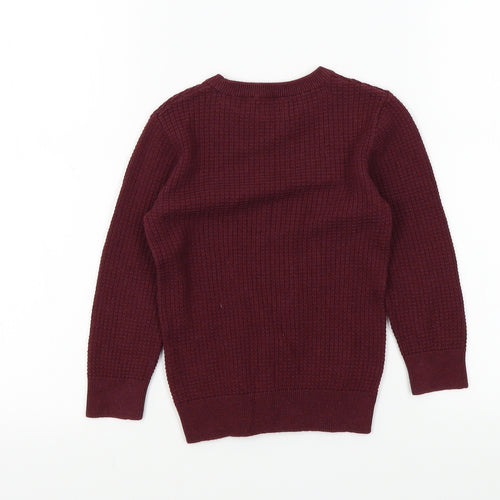 NEXT Boys Purple Colourblock  Pullover Jumper Size 2 Years